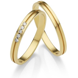 Firetti Trauring Schmuck Geschenk Gold 375 Hochzeit Ehering „LIEBE“, Made in Germany – mit o. ohne Brillanten/Diamanten gelb|goldfarben 57