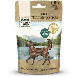Wildes Land Training Sticks Hunde Snack WL Ente 70g Training Sticks Hunde Snack