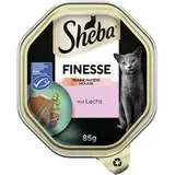 Sheba Schale Nassfutter für Katzen Finesse Feine Pastete mit Lachs MSC-zertifiziert 22 x 85g