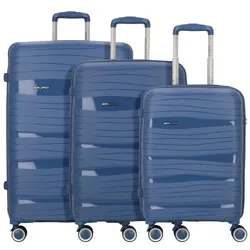 Worldpack Miami 4 Rollen Kofferset 3-teilig royalblau