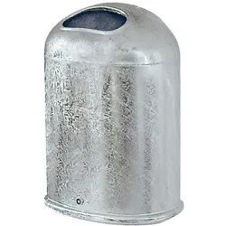BRB Feuerverzinkter Abfallbehälter mit Bodenklappe, Außenaufstellung, Universalhalterung zur Wand und Pfostenmontage, 45 Liter