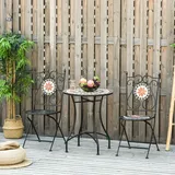 Outsunny Garten Sitzgruppe 3-tlg. Mehrfarbig