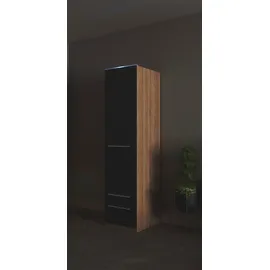 Priess Wäscheschrank Barcelona 48 x 193 x 54 cm Braun/Schwarz