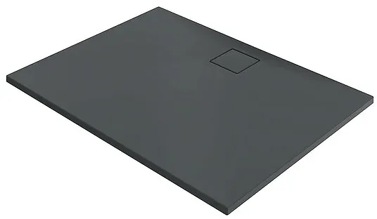 Duschwanne Hüppe EasyFlat 1500 x 52 x 1000 mm, Mineralguss, Ablauf lange Seite, anthrazit matt - EF0118128