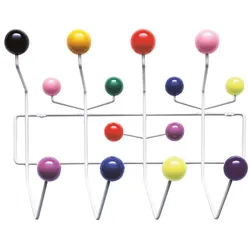 Vitra Wandgarderobe Hang it all Holzkugeln bunt mehrfarbig, Designer Charles & Ray Eames, 37x50x17 cm