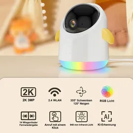 Avylet 2K/3MP Babyphone mit Kamera APP 360° 5" WLAN Video Babyfone
