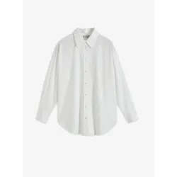 bonprix Oversized Hemd mit Knopfleiste aus reiner Baumwolle, weiß, 48, 100% Baumwolle