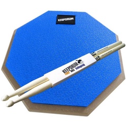 keepdrum Schlagzeug Übungspad DP-BL8 Practice-Pad Blau 8 Zoll,mit Drumsticks blau