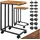 CASARIA Casaria® Beistelltisch mit Rollen 50x35x70cm C Form Holz Metall 40kg Belastbarkeit Wohnzimmer Schlafzimmer Sofatisch Kaffeetisch Nachttisch Schwarz