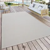 Paco Home Outdoor Teppich Für Terrasse und Balkon Küchenteppich Einfarbig Modern Creme beige Grösse:160x220 cm