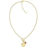 Tommy Hilfiger Kette mit Anhänger CHARMS Blau/Gelb/Gold/Rot Edelstahl
