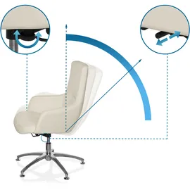 HJH Office Loungesessel SHAKE 300 Kunstleder 67 x 58 x 73 cm Weiß höhenverstellbar