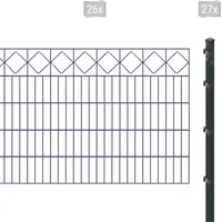 Arvotec Doppelstabmattenzaun »ESSENTIAL 100 zum Einbetonieren "Karo" mit Zierleiste«, Zaunhöhe 100 cm, Zaunlänge 2 - 60 m 62926169-0 anthrazit H/L: 100 cm x 52 m