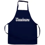 Elefantasie Personalisierte Kinderschürze mit Name, Kochschürze für Backen, Kochen, Malen, Geschenkidee für Kinder 7-10 Jahre dunkelblau