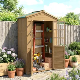 Outsunny Geräteschrank 0,6 x 5,75 m Hellbraun