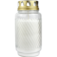 Laternenglas mit Golddeckel, Grabkerze aus Glas, Weiß, BOLSIUS, Brenndauer ca. 100h, 173/90 mm