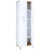 MID.YOU Mehrzweckschrank Landos ca. 60x184 cm Weiß/Honigeiche