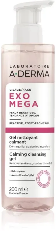 A-Derma Exomega Calming Cleansing Gel Gel zum Reinigen und Abschminken mit beruhigender Wirkung 200 ml