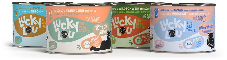 Probierpaket Lucky Lou Adult 6 x 200 g - Wild-Mix (4 Sorten gemischt)