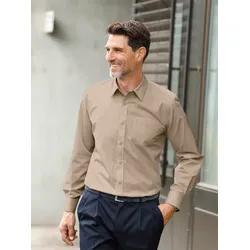 Langarmhemd MARCO DONATI, Herren, Gr. 41/42, Normalgrößen, beige, 100% Baumwolle, unifarben, klassisch, Langarm, Hemden