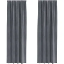 vidaXL Verdunkelungsvorhänge 2 pcs Hellgrau 140 x 225 cm