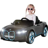ACTIONBIKES MOTORS Kinder-Elektroauto BMW i4, Fernbedienung, LED-Beleuchtung, Soft-Start-Funktion (Schwarz)