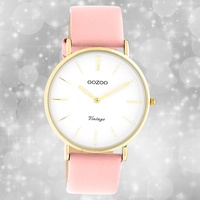 Oozoo Damen Armbanduhr Vintage Series Analog Leder rosa UOC20254