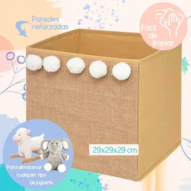 Wellhome Aufbewahrungsbox 29 x 29 x 29 cm 3-tlg. Beige/Braun