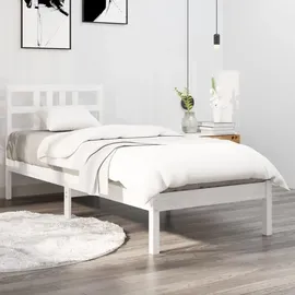 vidaXL Massivholzbett 100 x 200 cm Weiß