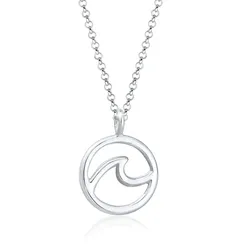 Kette mit Anhänger ELLI "Anhänger Wellen 925 Sterling Silber" Gr. 40, silber, Halsketten, Damen, 40, Silber 925 (Sterlingsilber), L: 40cm