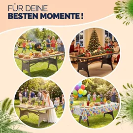 CASARIA Polyrattan Gartentisch 190 x 90 x 74 cm Braun