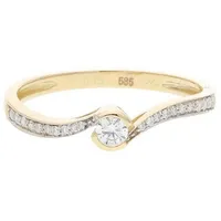 JuwelmaLux Fingerring JuwelmaLux Verlobungsring 585/000 (14 Karat) Gelbgold mit Brillanten J (kein Set, 1-tlg) 52