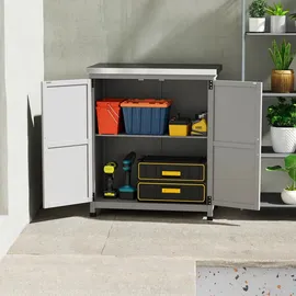 Outsunny Gartenschrank 79 x 43 x 92 cm Grau