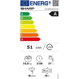 Sharp ES-NFB014CWA-DE Waschmaschine (10 kg, 1400 U/min)