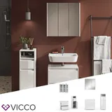 Vicco Badmöbel-Set Badezimmer-Möbel Bad-Schrank Majest Weiß Hochglanz modern Badezimmerschrank Waschbeckenunterschrank Spiegelschrank Midischrank Schranktür Schrankfach Schrankschublade