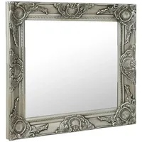 Furnicato Wandspiegel im Barock-Stil 60 x 60 cm Silbern