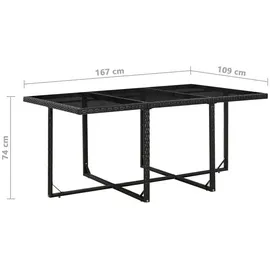vidaXL Garten-Essgruppe 11-tlg. schwarz 46379