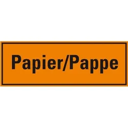 Aufkleber I Hinweisschild Papier/Pappe, orange/schwarz, Folie, selbstklebend, 297x105mm