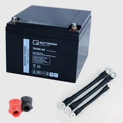 Q-Batteries 216V-Anlage 18 x 12LSX-24 für Sicherheitsbeleuchtung Inkl. Zubehör und Verbinder für Aufstellung 2 Etagen je 3 Reihen oder 3 Etagen je 2 Reihen