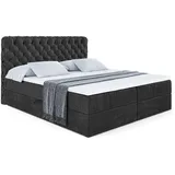 altdecor Boxbett, Schwarz, Holzwerkstoff, Höhe ca. 20 cm 120x200 cm, Schlafzimmer, Betten, Boxspringbetten