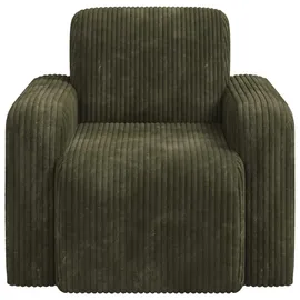 vidaXL Sessel Grün Cord 72 x 71 x 70 cm Grün mit Rollen