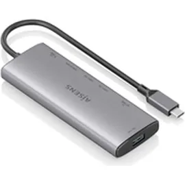 AISENS ASUC-7P031-GR USB-C 7 Ports), Dockingstation - USB Hub, Grau,