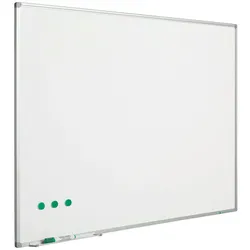 PROREGAL Magnetisches Whiteboard Slim für intensive Nutzung, HxB 100x150cm, inkl. Befestigungsmaterial & Stiftablage, Emaillierter Stahl, Weiß