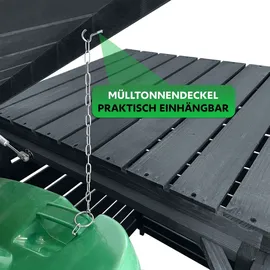 Endorphin Stabile Comfort Mülltonnengarage / Mülltonnenbox mit Gasdruckfeder 2er 240 l nachhaltig aus Holz