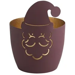 Madras Windlicht M Weihnachtsmann burgundy/gold
