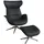 flexlux Relaxsessel FLEXLUX Leder 90 x 107 x 89 cm schwarz mit Kopfteil