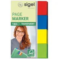 Sigel HN670 Haftmarker Transparent aus Papier, 160 Streifen im