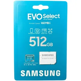 Samsung EVO Select (2024) microSD-Karte + SD-Adapter, 512 GB, MB-ME512SA/EU