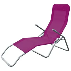 Lex 2er Set Siestaliege Kippliege Sonnenliege Strandliege Garten klappbar pflaume