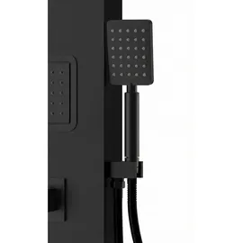 Badplaats Duschpaneel, Hudson mit Mischbatterie Schwarz PVC – 120 x 20 cm,